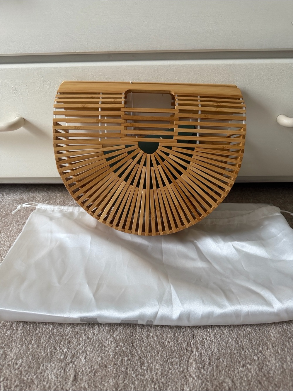 Bamboo Semi-Circle Handbag - Natural